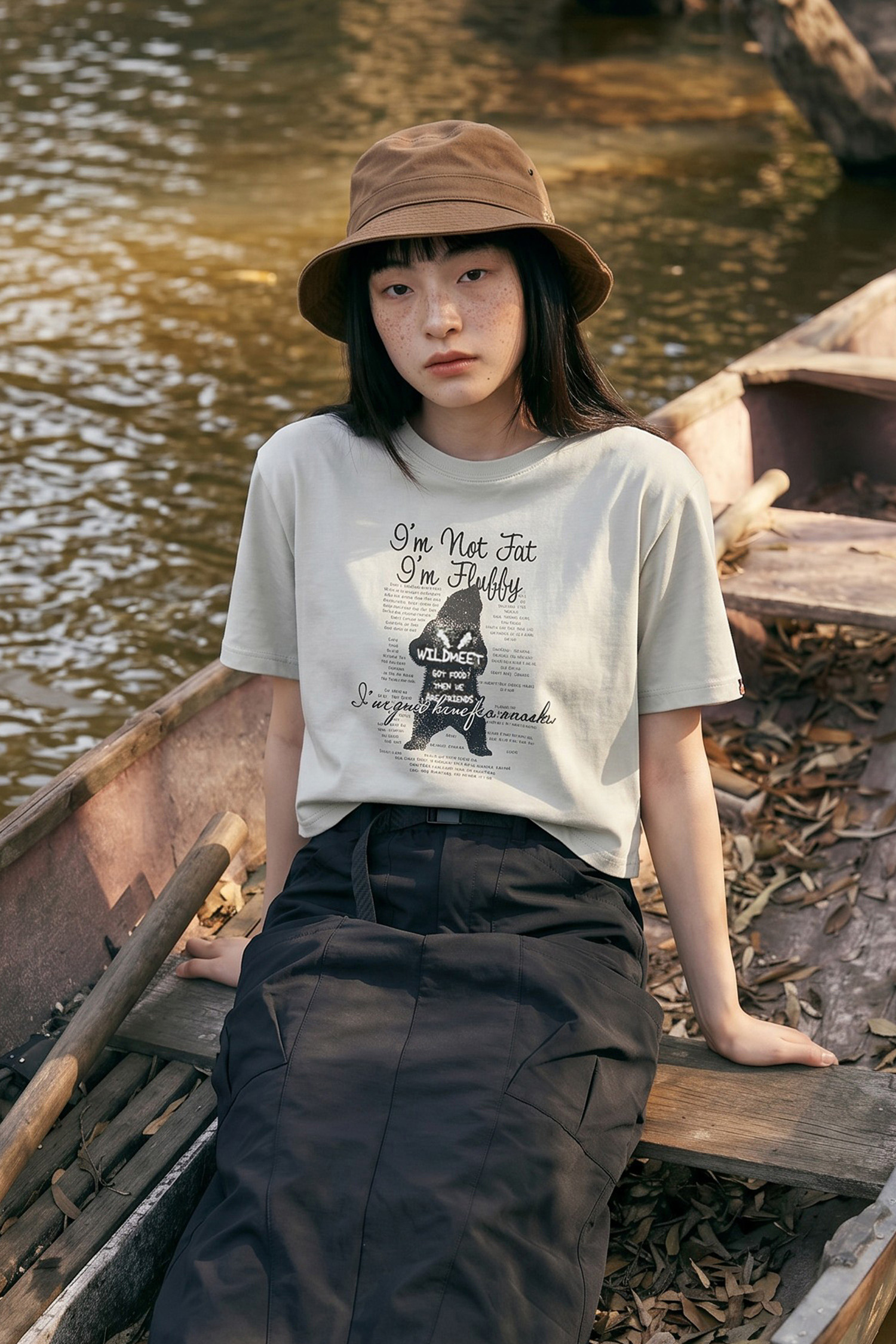 寬版 蓬鬆不是胖 蜂巢棉短袖上衣(女)