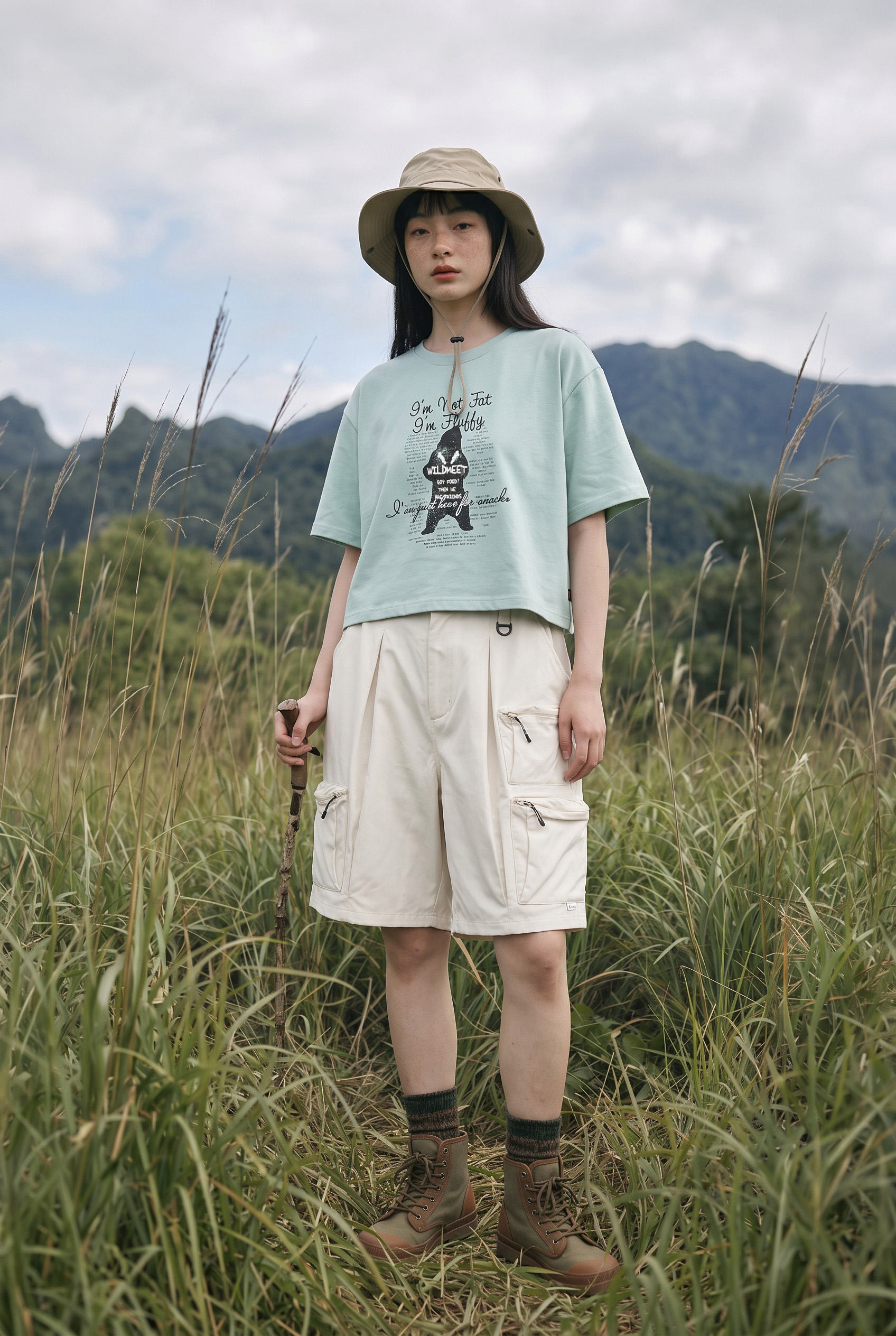 寬版 蓬鬆不是胖 蜂巢棉短袖上衣(女)
