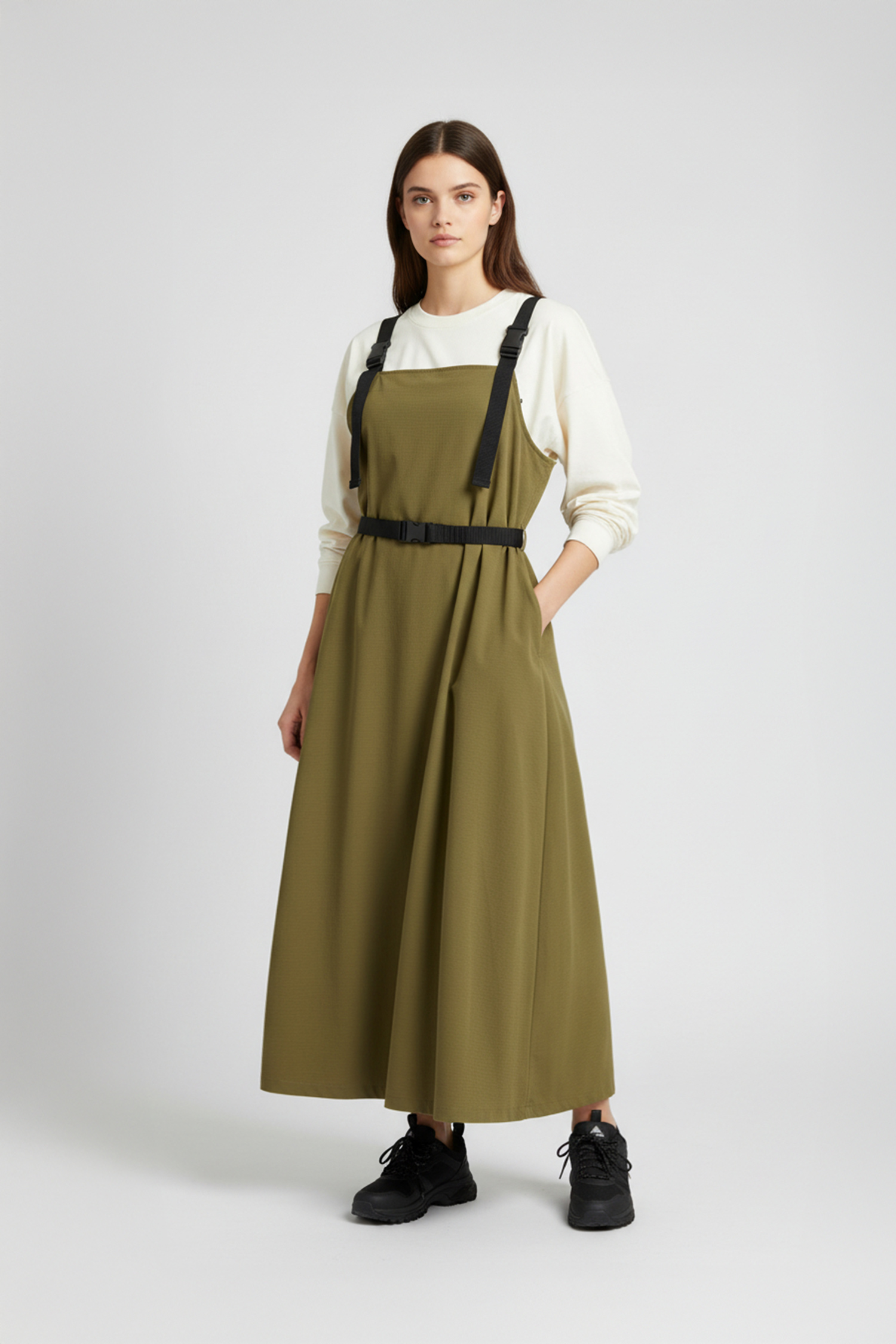 戶外機能瞬涼 口袋吊帶連身裙(女)