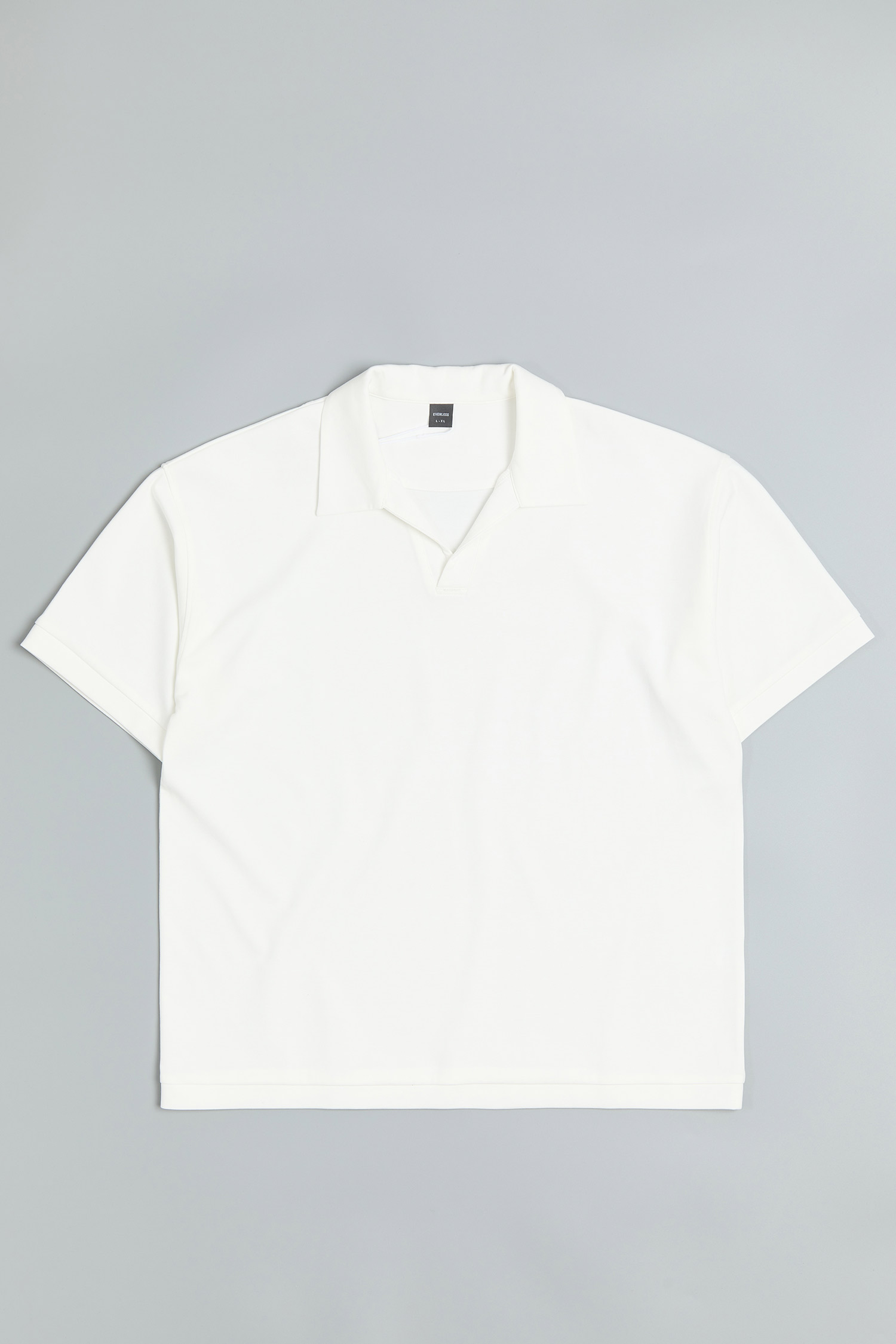 EVENLESS 空氣層 半開襟翻領短袖上衣