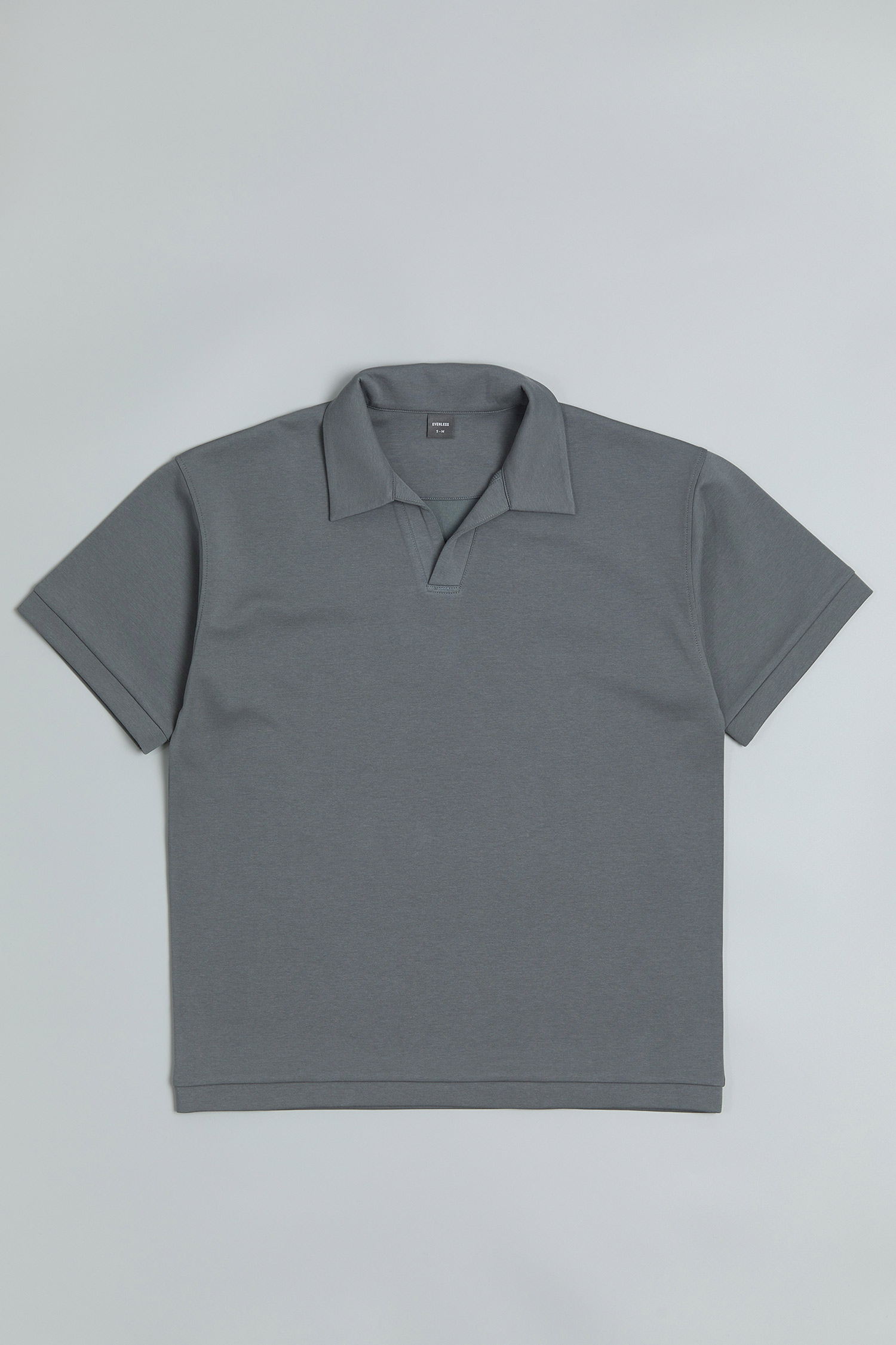 EVENLESS 空氣層 半開襟翻領短袖上衣