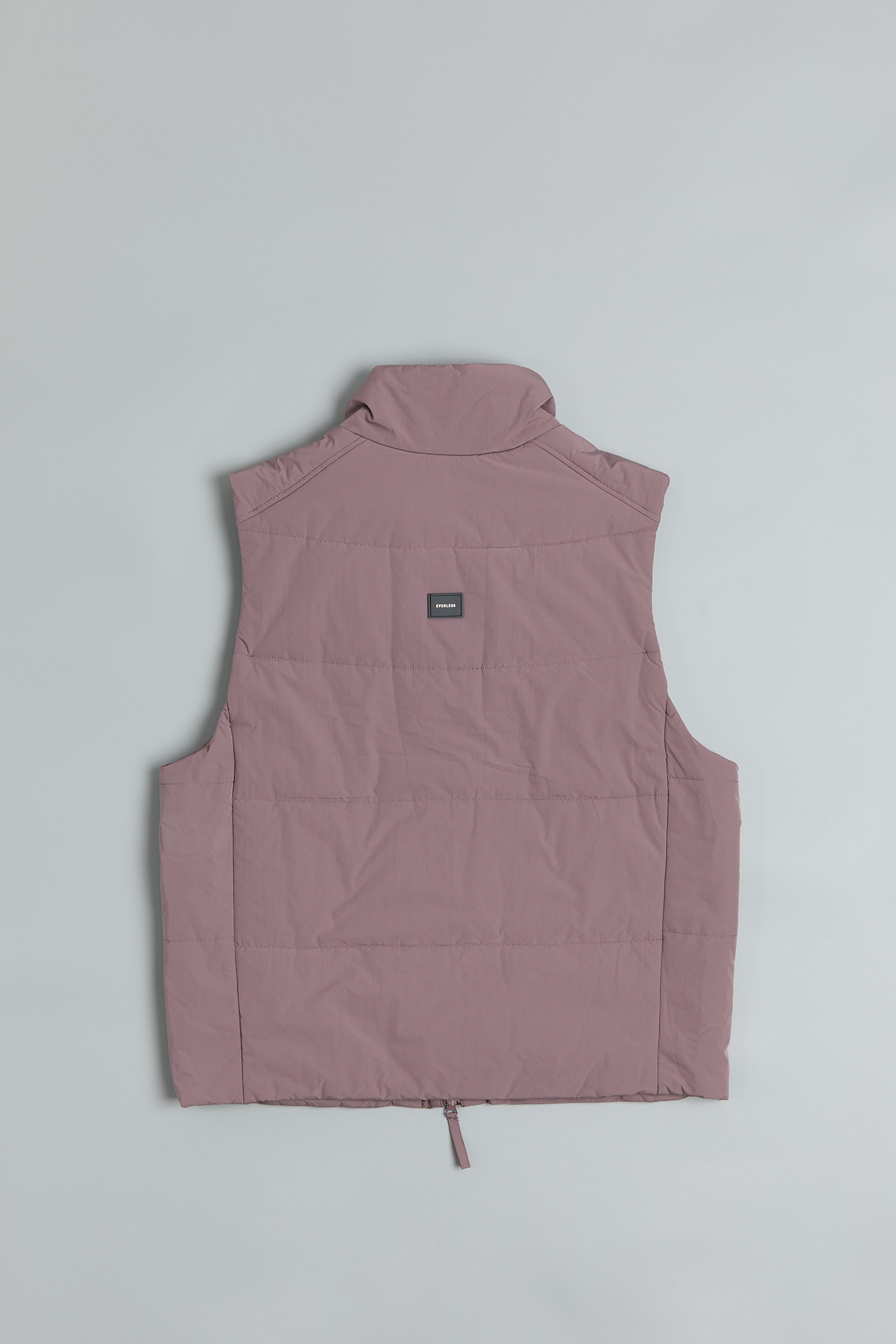 高領大格鋪棉背心