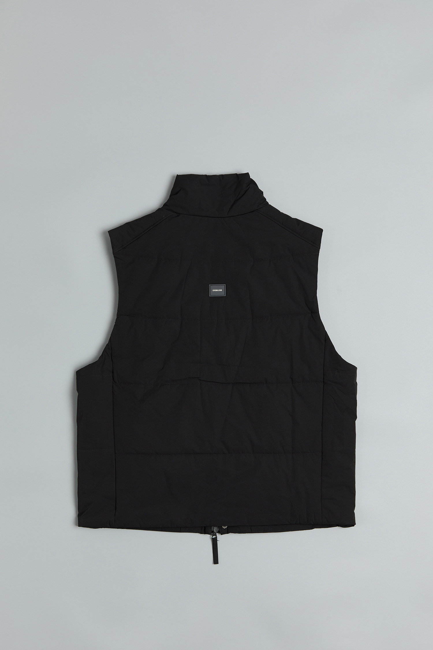 高領大格鋪棉背心