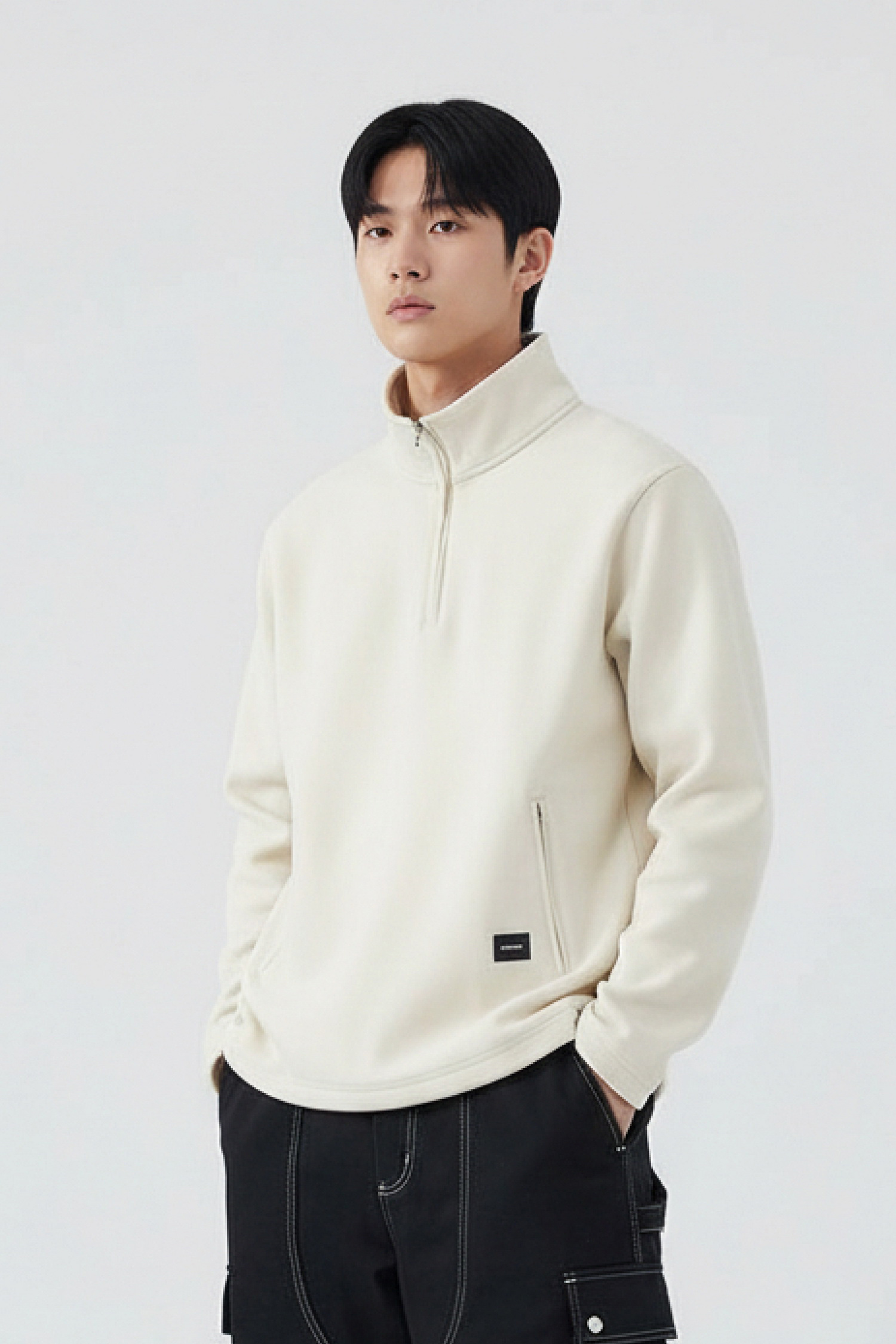 抗皺空氣層立領長袖上衣