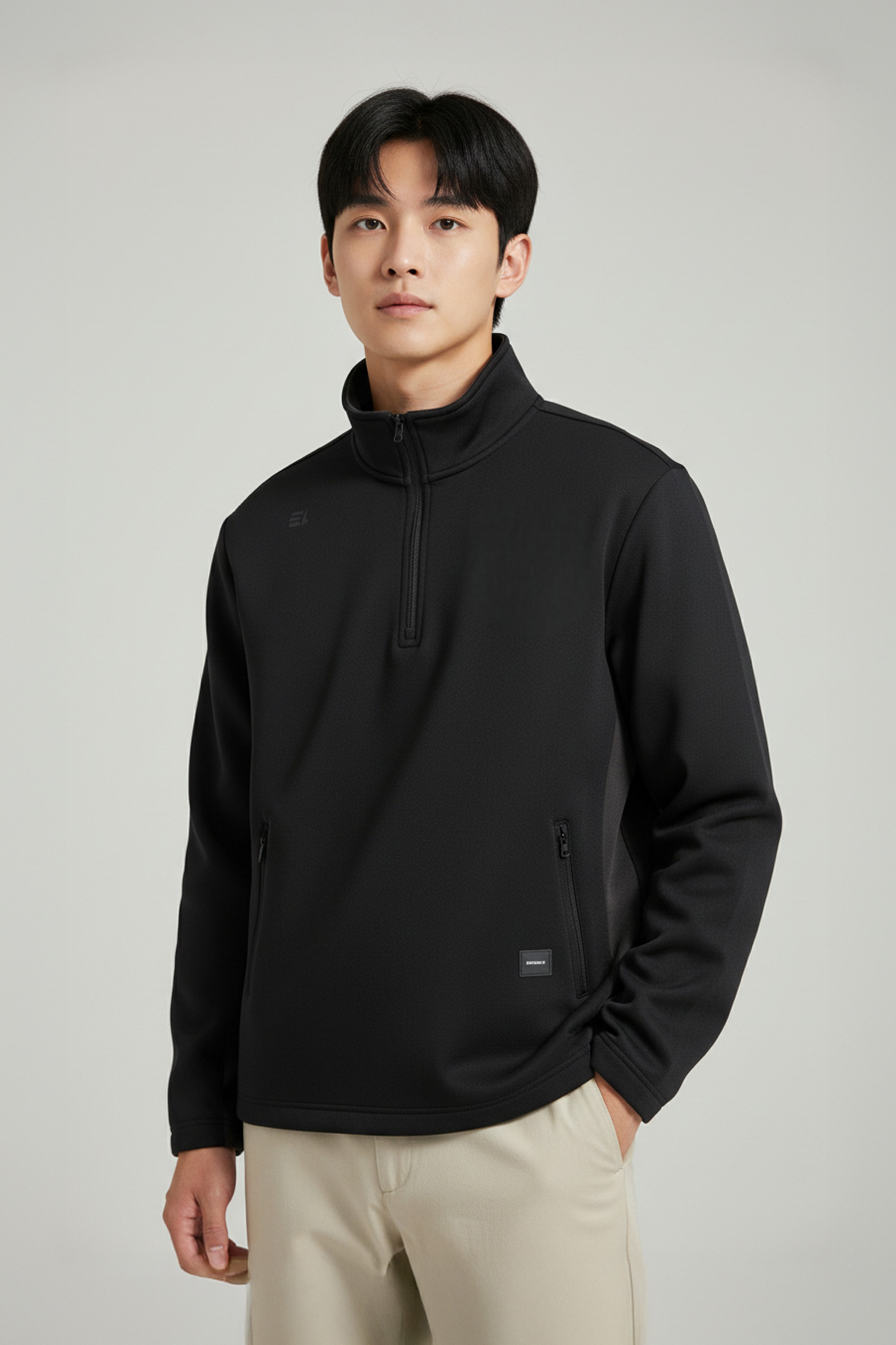 抗皺空氣層立領長袖上衣