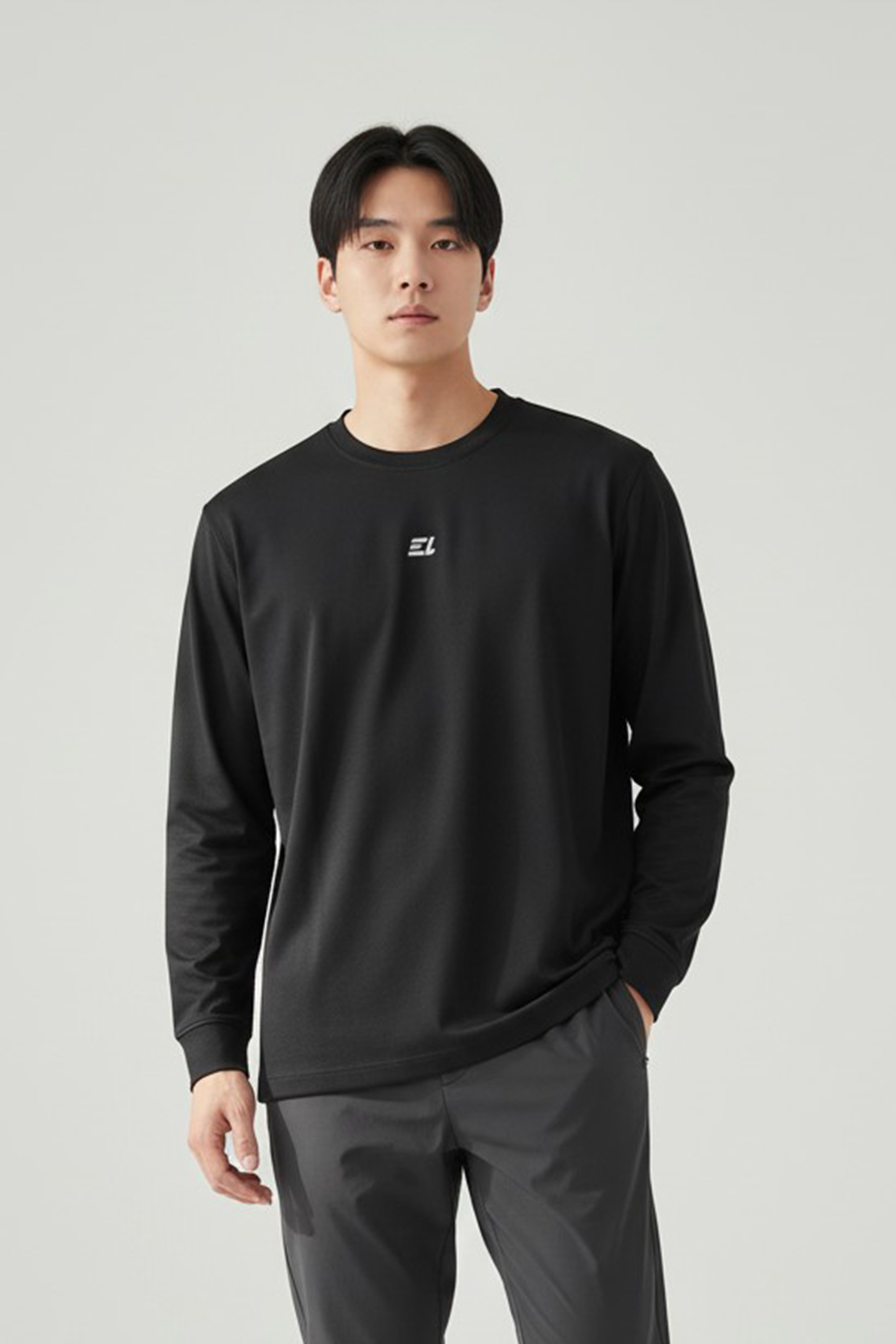 立體印花高彈長袖上衣