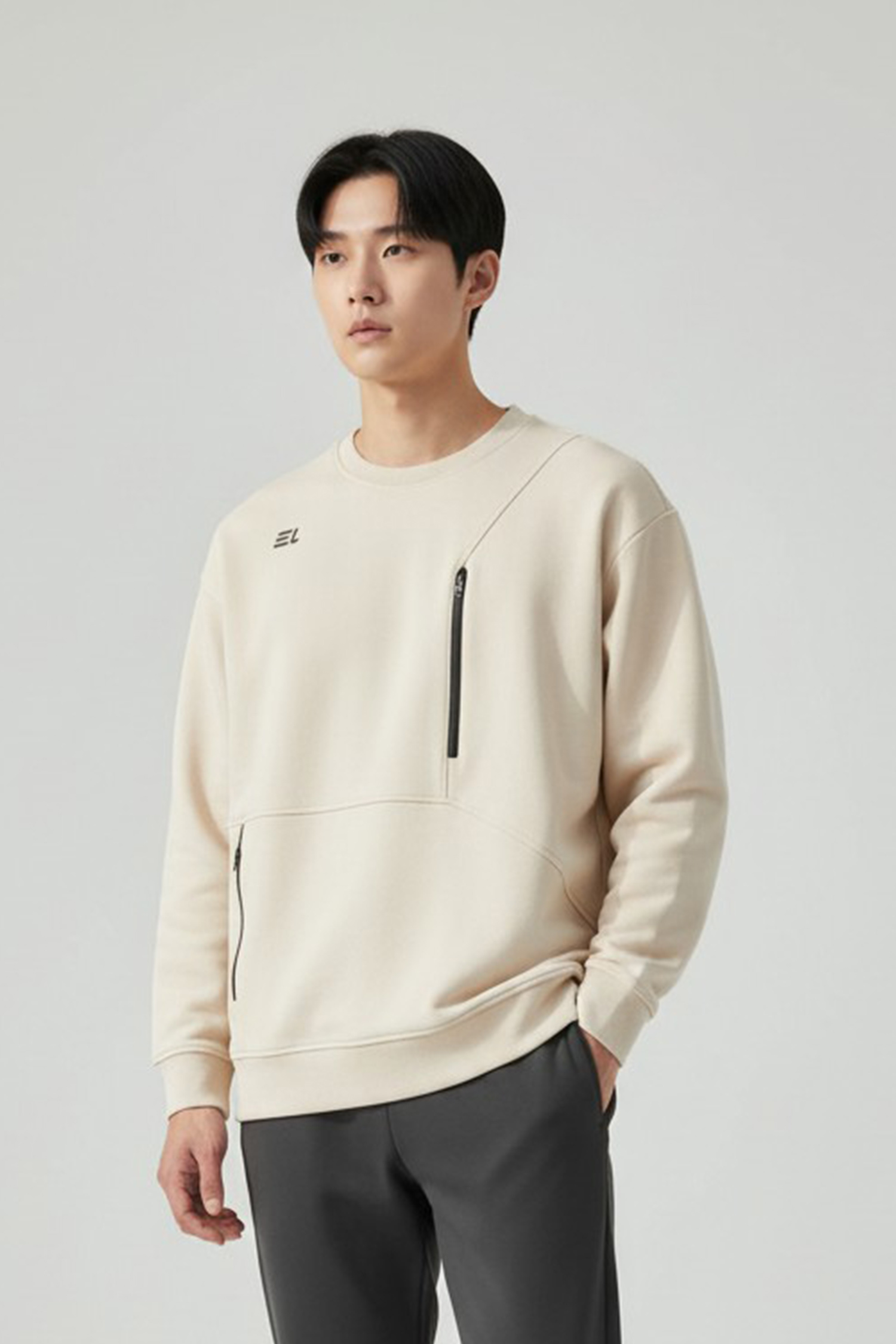 幾何結構運動長袖上衣