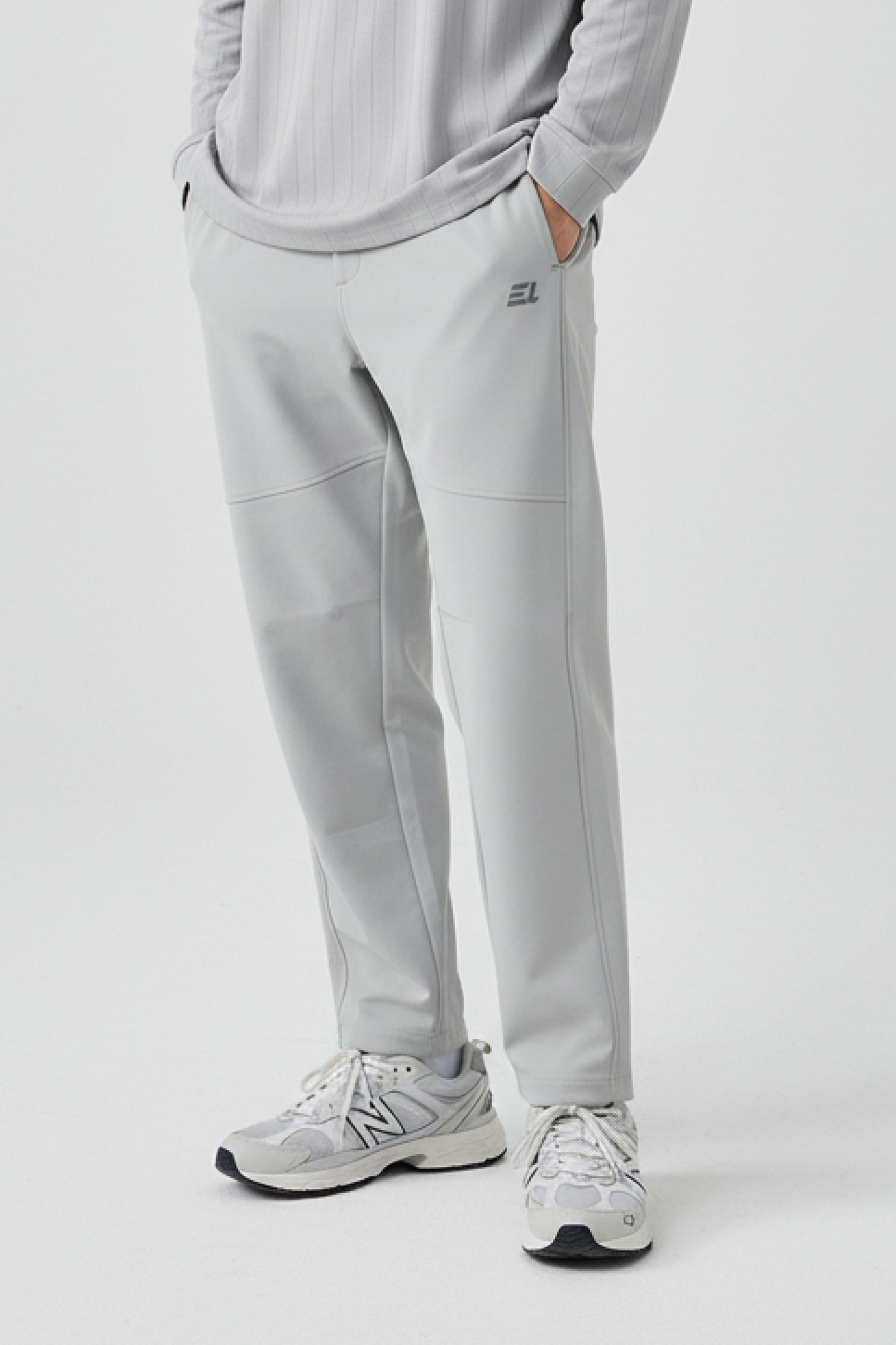 立體褶修身登山長褲