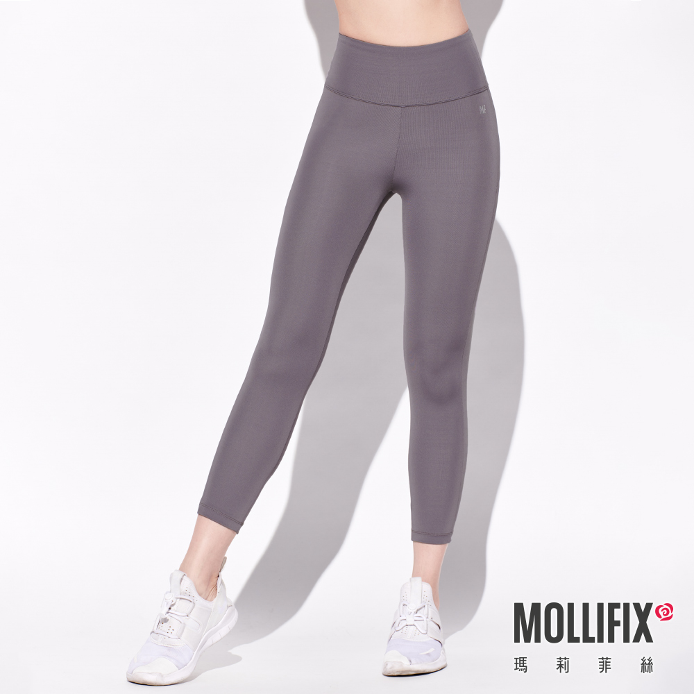 MOLLIFIX 環保弧線拼接七分動塑褲