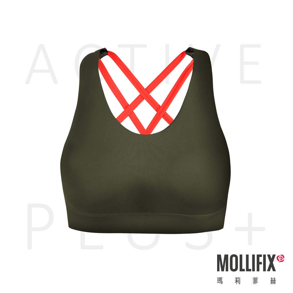 MOLLIFIX Active+撞色美背編織運動BRA