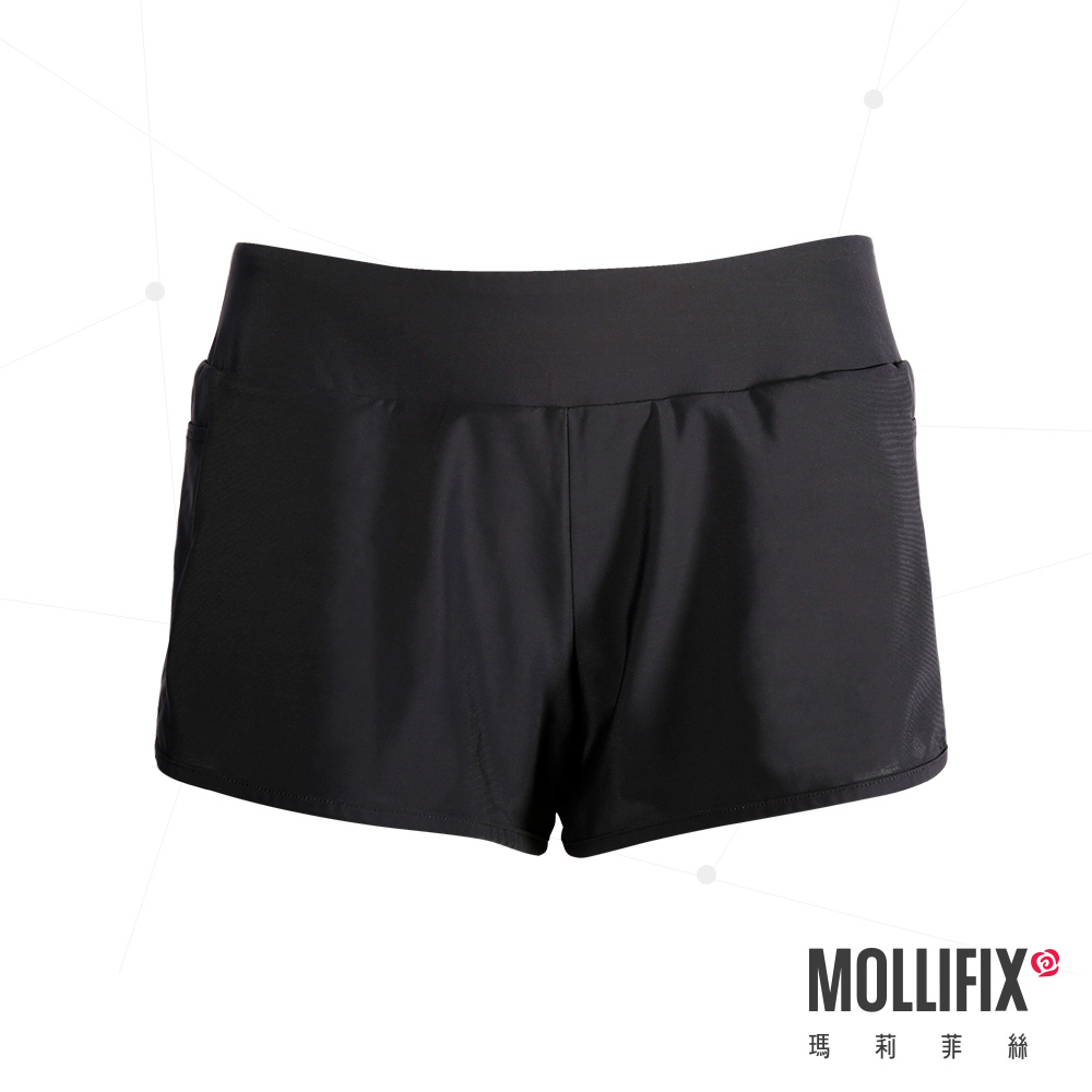 MOLLIFIX 好動雙層運動短褲 (黑)