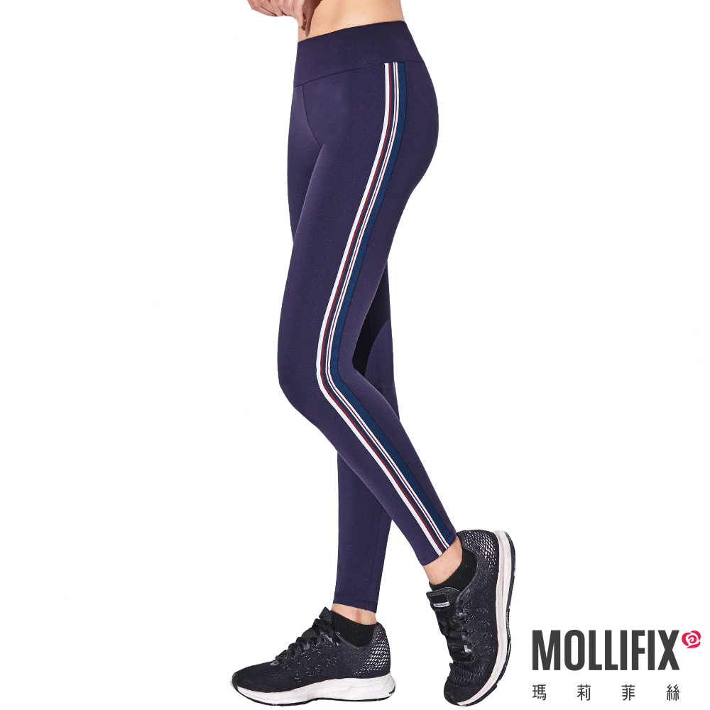 MOLLIFIX 活力拼接條紋動塑褲