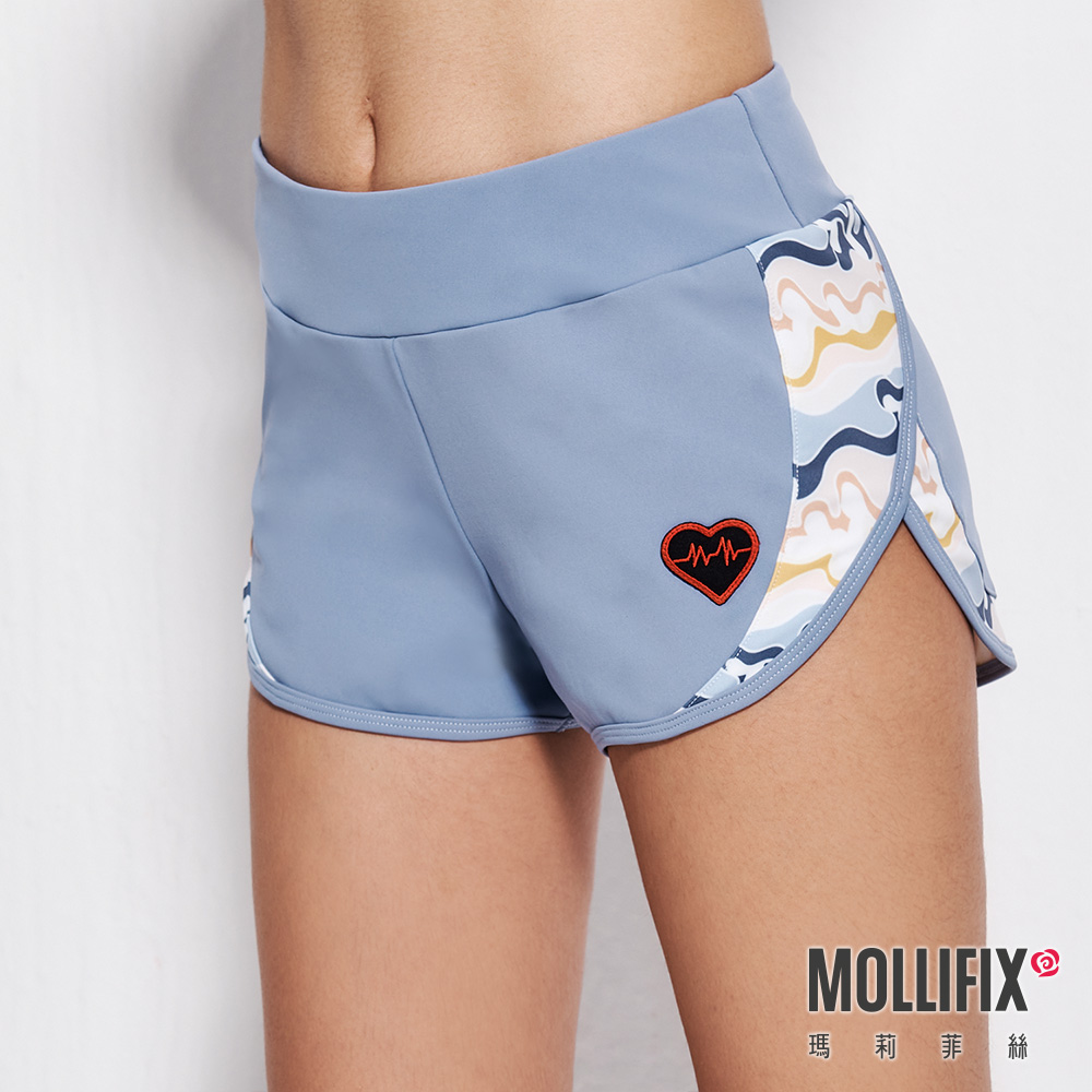 MOLLIFIX 拼接修身運動短褲