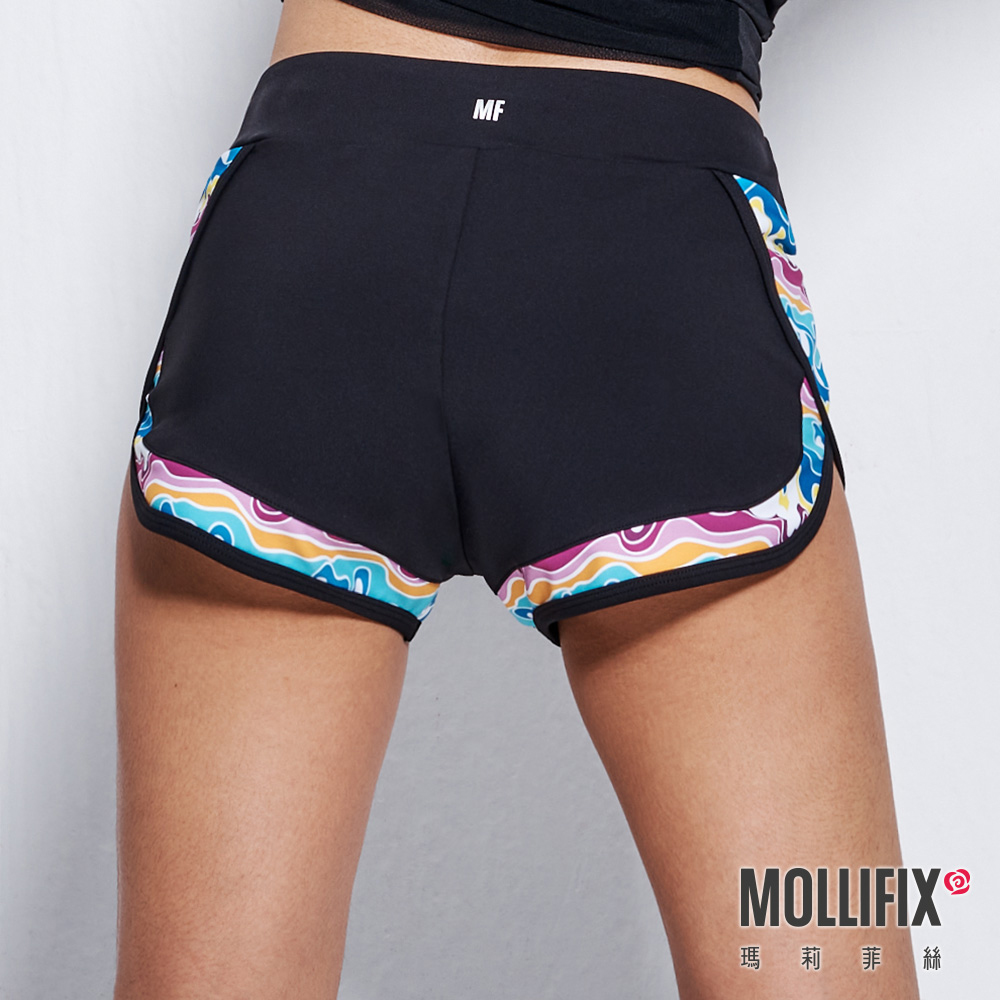 MOLLIFIX 拼接修身運動短褲