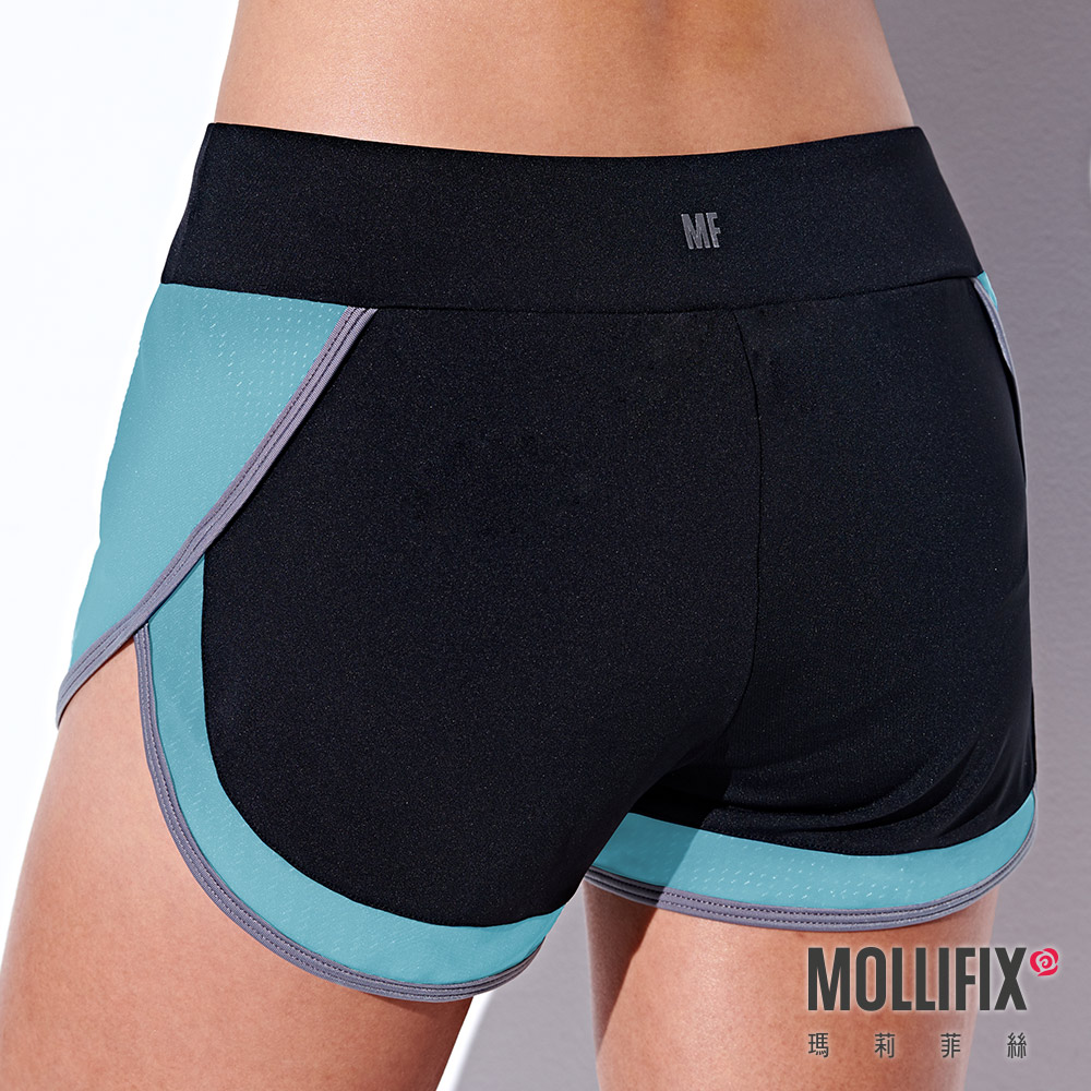MOLLIFIX 拼接修身運動短褲