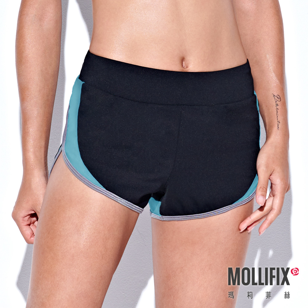 MOLLIFIX 拼接修身運動短褲