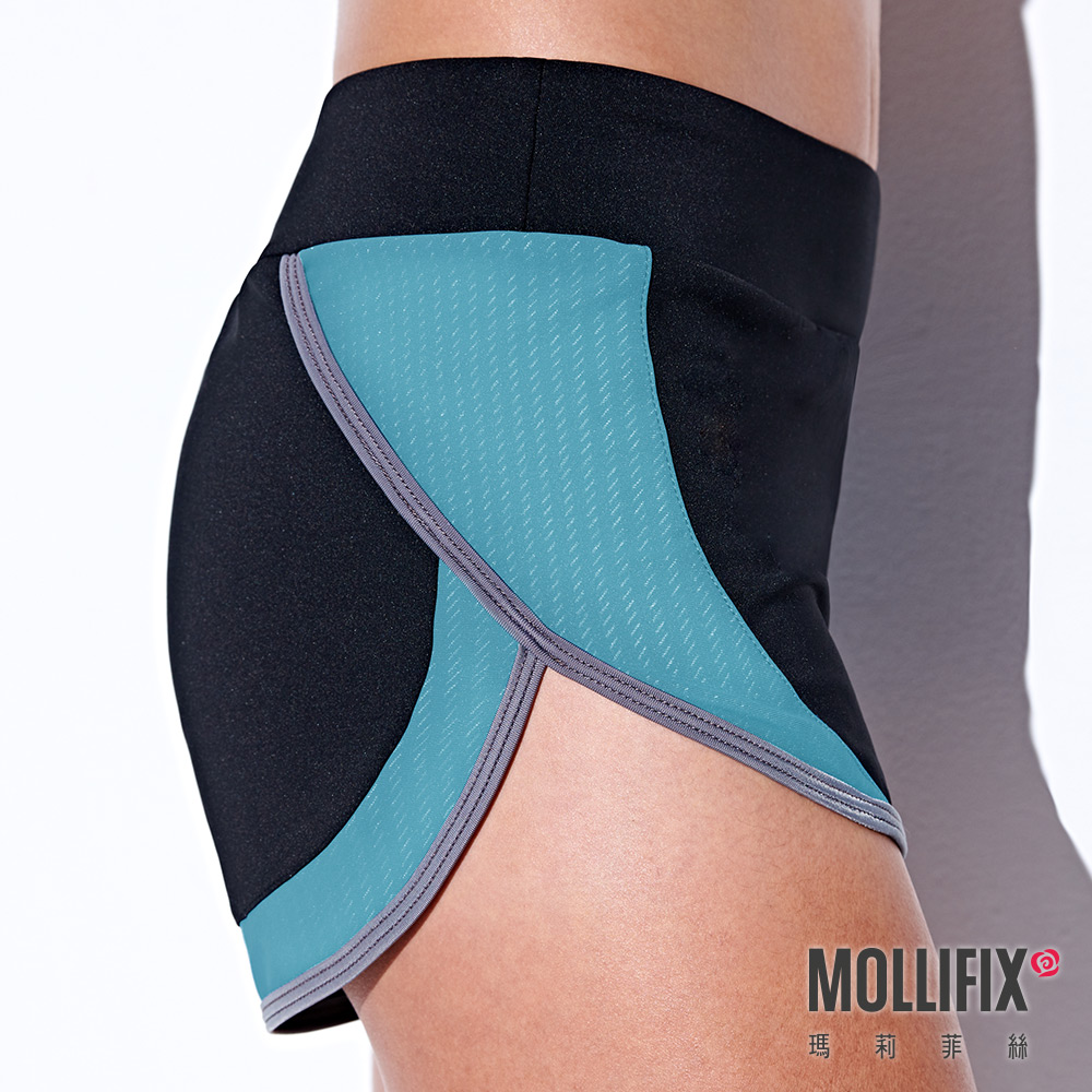 MOLLIFIX 拼接修身運動短褲