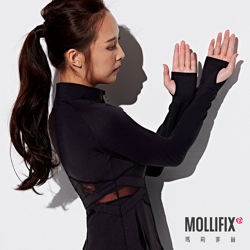 MOLLIFIX 交織透網彈性修身運動外套