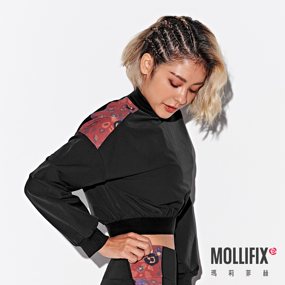 MOLLIFIX 小立領短版長袖上衣