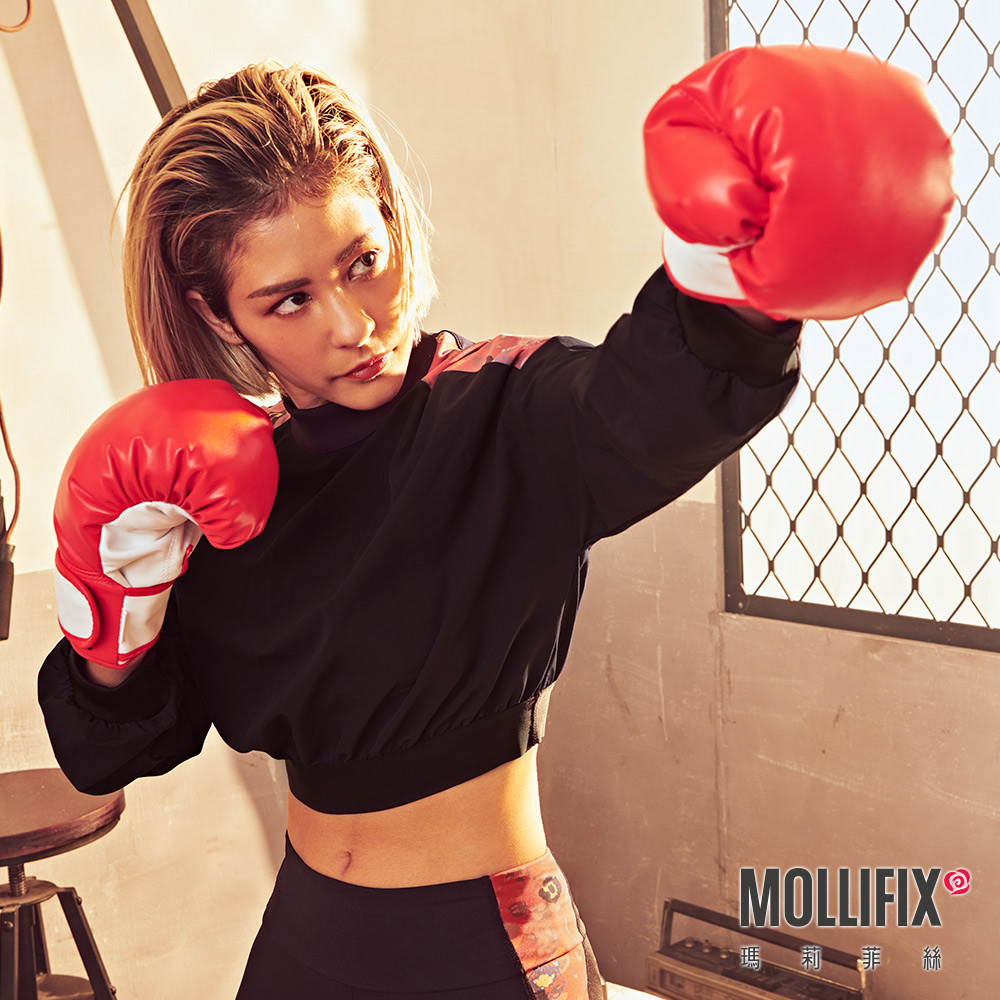 MOLLIFIX 小立領短版長袖上衣