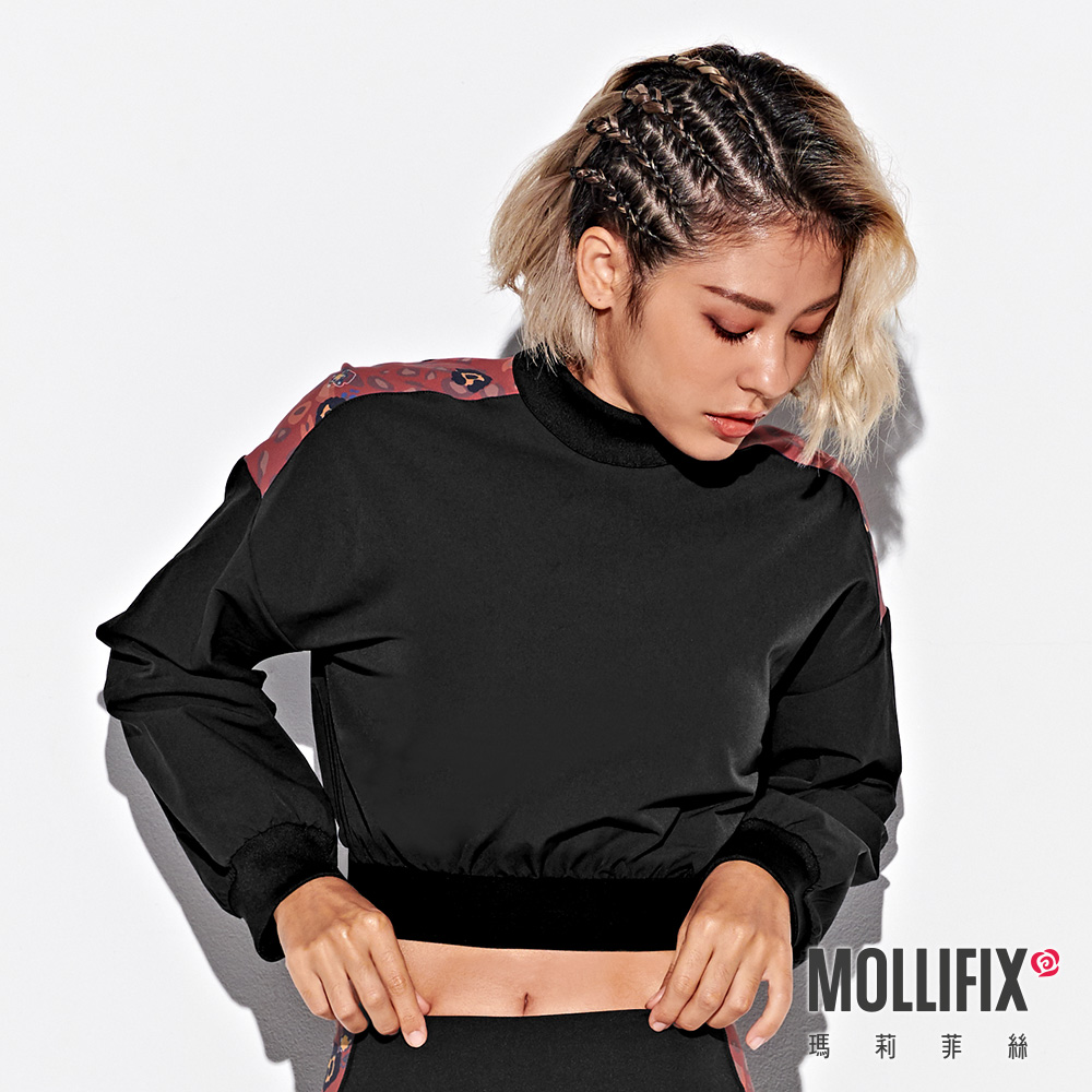 MOLLIFIX 小立領短版長袖上衣