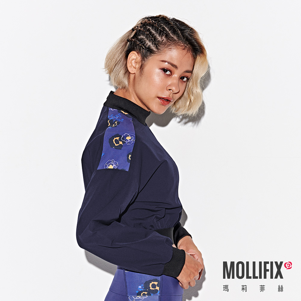 MOLLIFIX 小立領短版長袖上衣