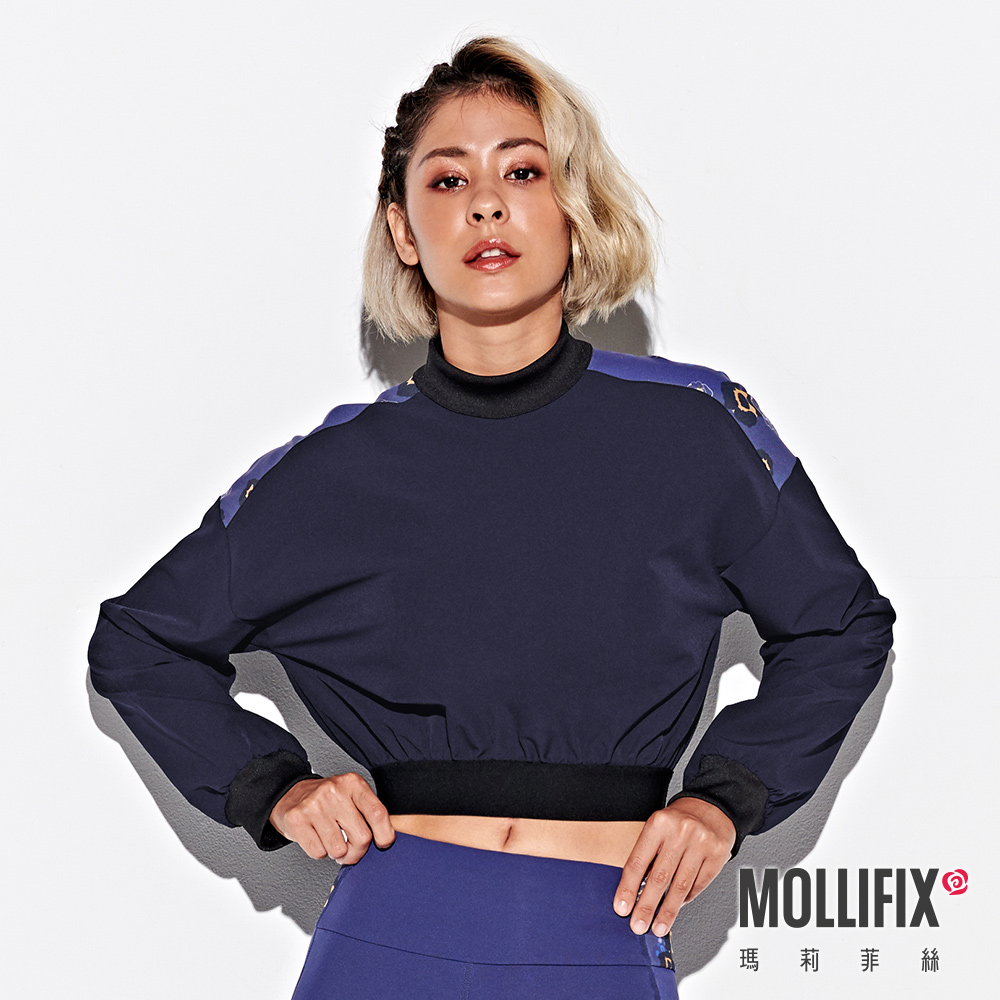 MOLLIFIX 小立領短版長袖上衣