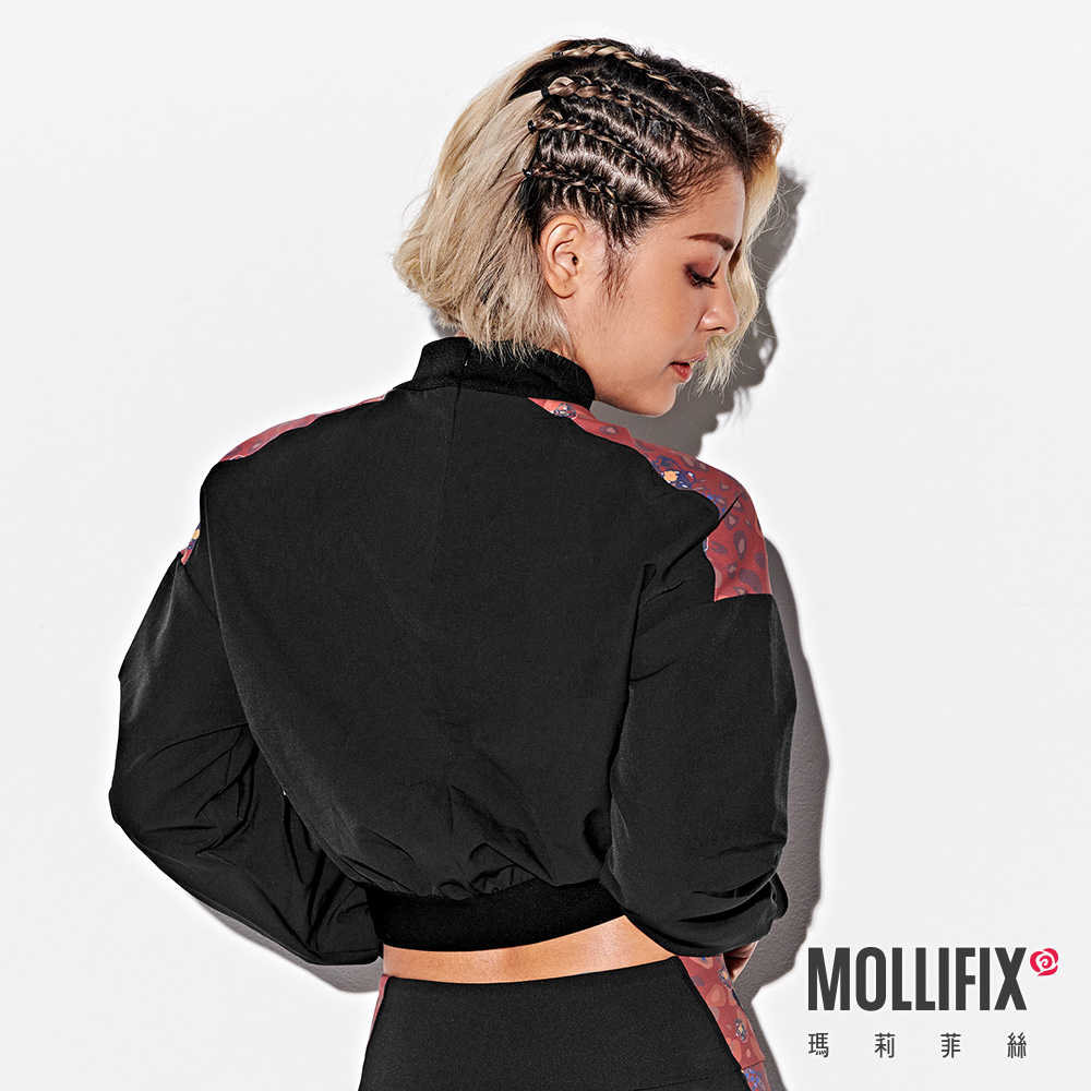 MOLLIFIX 小立領短版長袖上衣