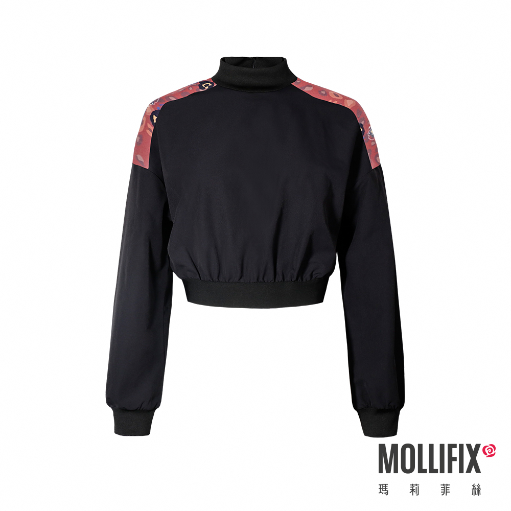 MOLLIFIX 小立領短版長袖上衣