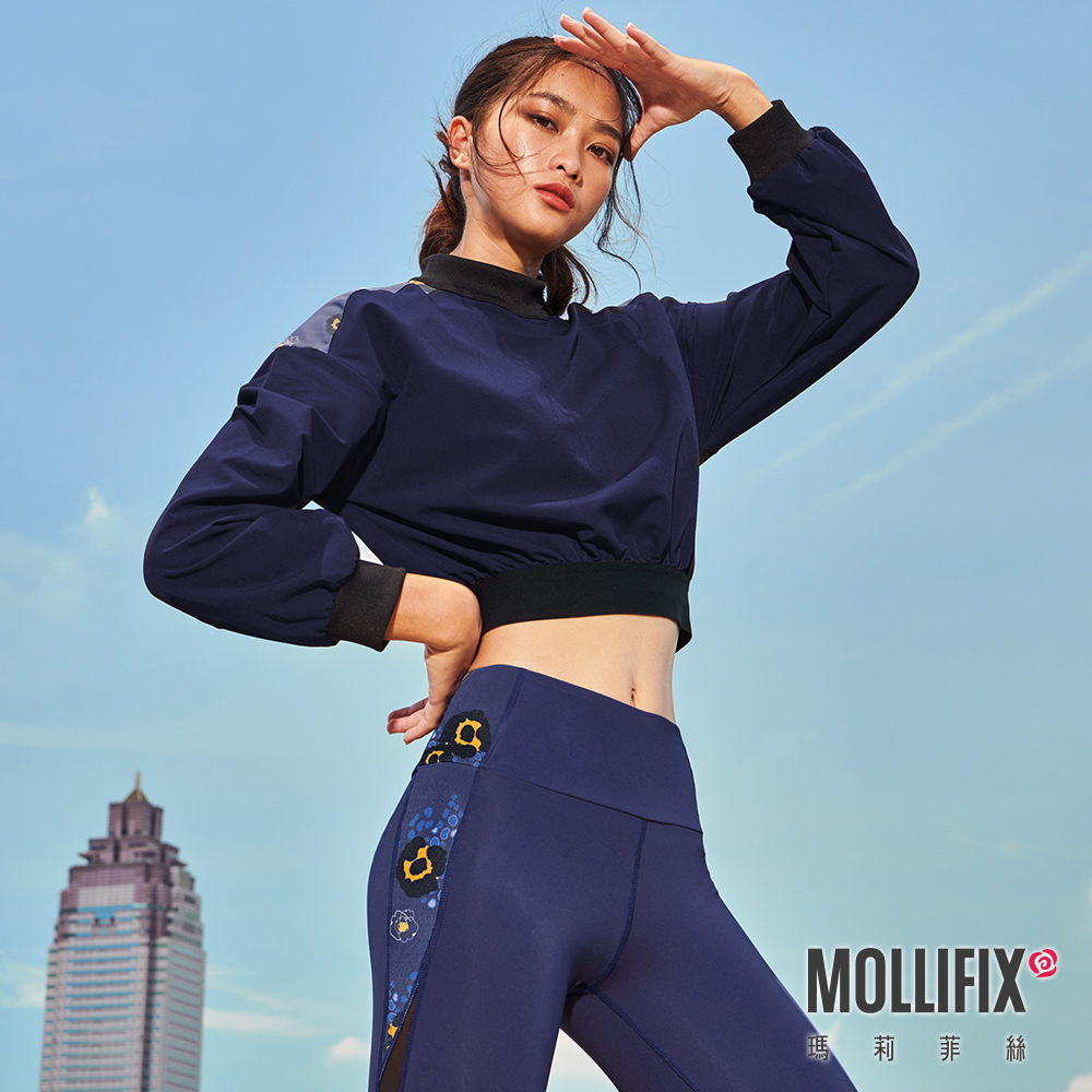 MOLLIFIX 小立領短版長袖上衣