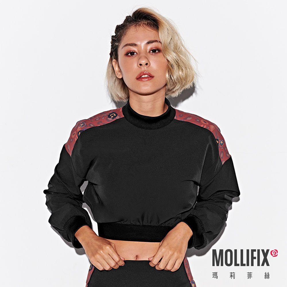 MOLLIFIX 小立領短版長袖上衣