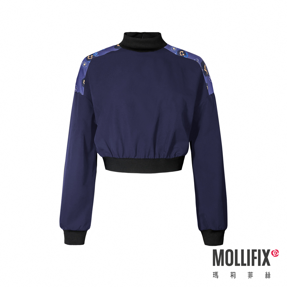 MOLLIFIX 小立領短版長袖上衣