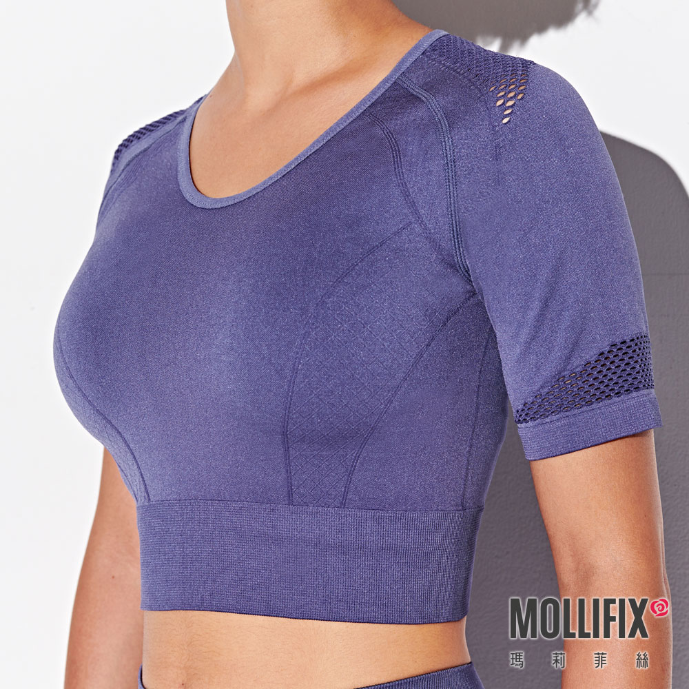 MOLLIFIX A++網眼針織短版上衣