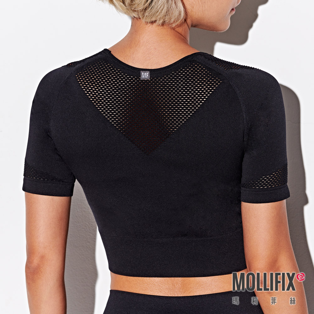 MOLLIFIX A++網眼針織短版上衣