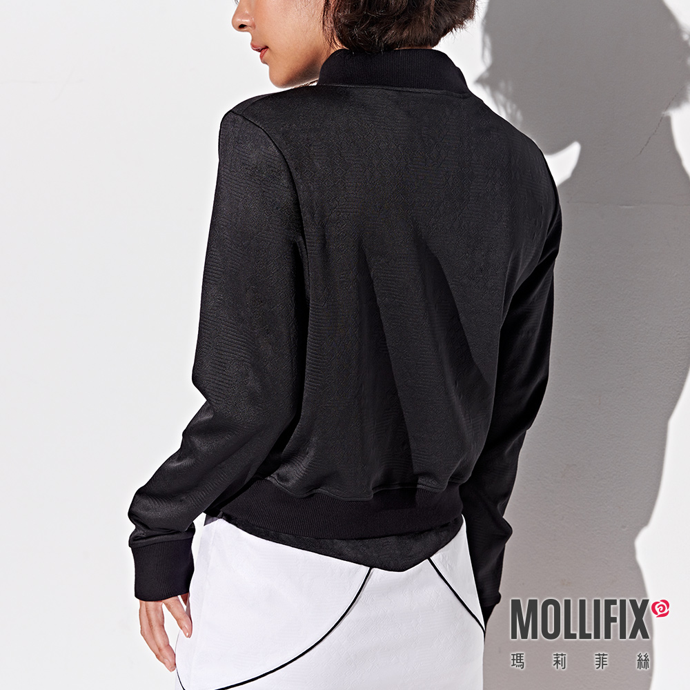MOLLIFIX 浮凸雕花俐落飛行外套