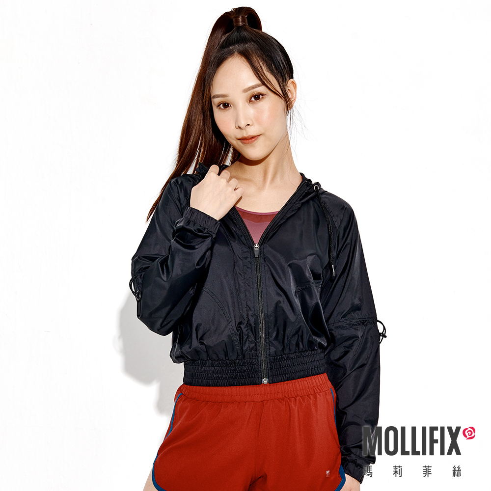 MOLLIFIX 連帽短版風衣外套