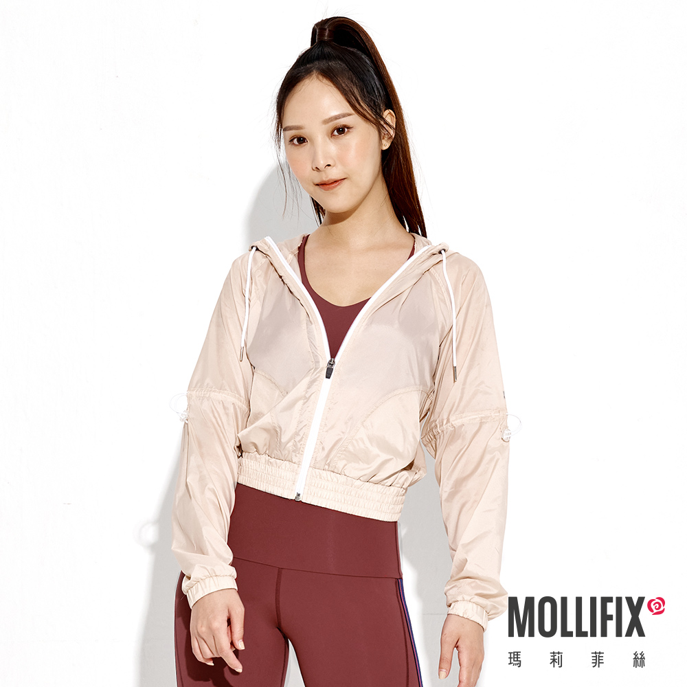MOLLIFIX 連帽短版風衣外套