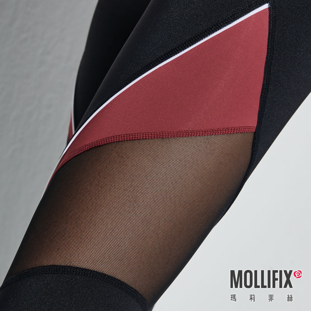 MOLLIFIX 透網撞色訓練動塑褲