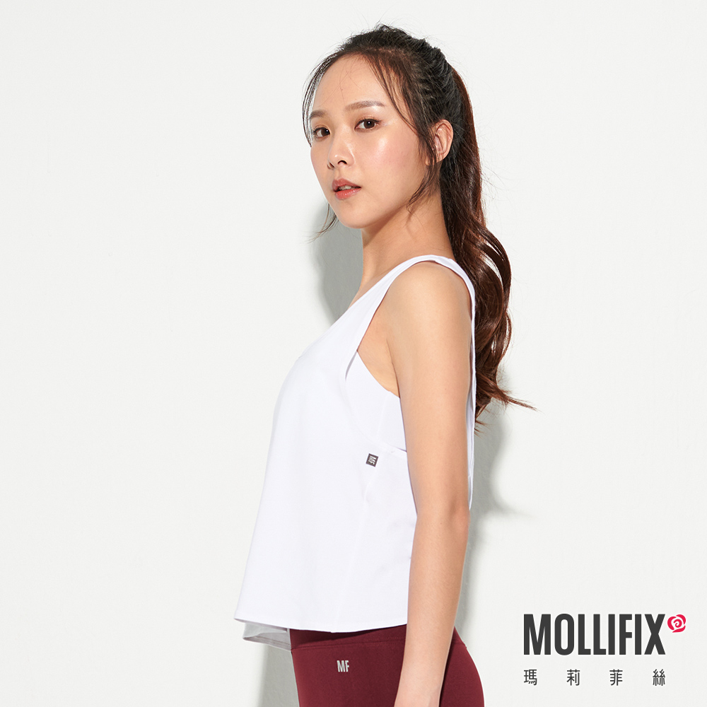 MOLLIFIX 後交叉挖背短版運動背心