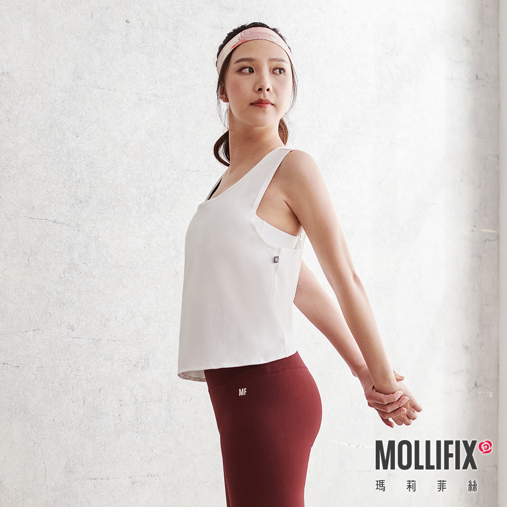 MOLLIFIX 後交叉挖背短版運動背心