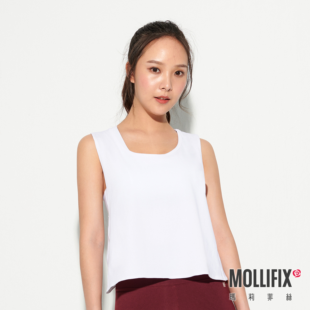 MOLLIFIX 後交叉挖背短版運動背心