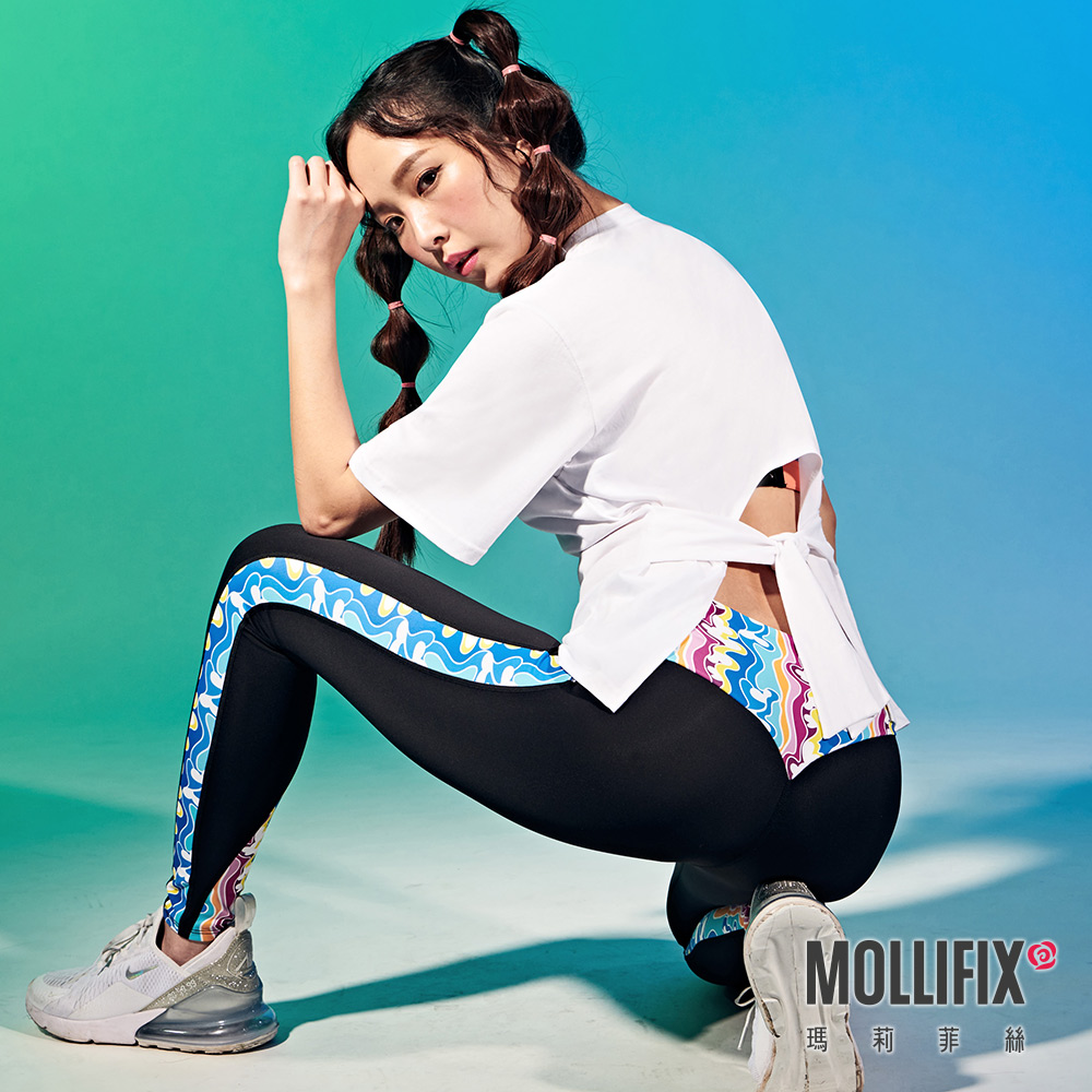 MOLLIFIX 後露腰綁結短袖上衣