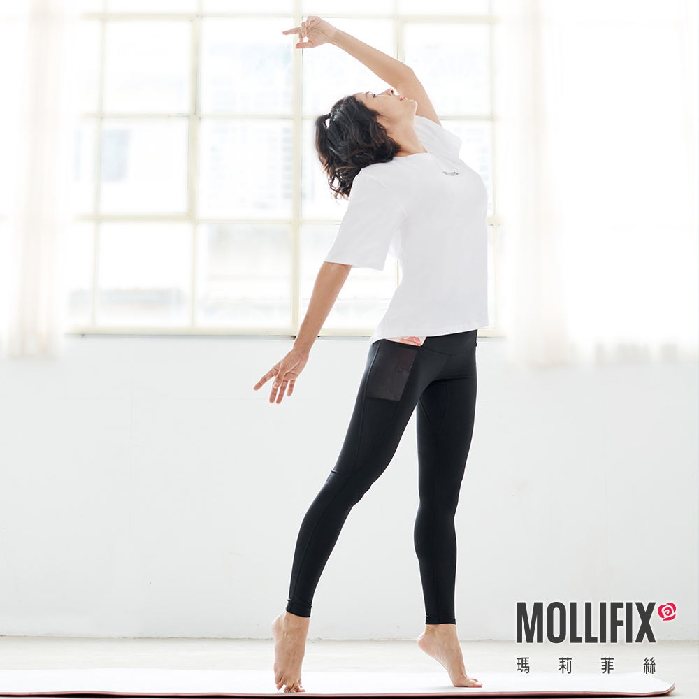MOLLIFIX 後露腰綁結短袖上衣