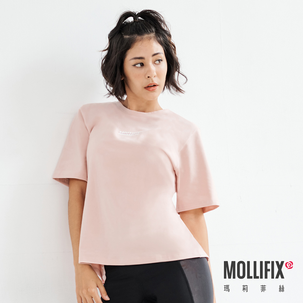 MOLLIFIX 後露腰綁結短袖上衣