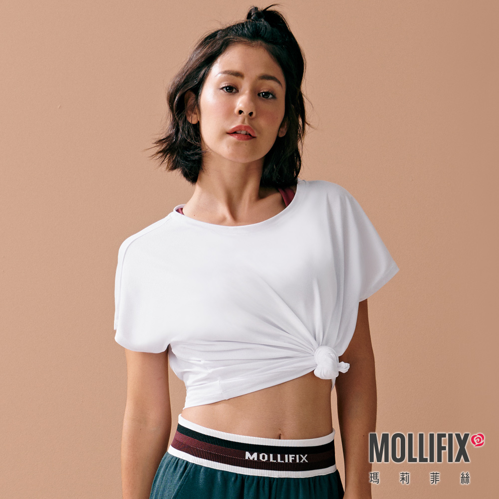 MOLLIFIX 垂墜感圓領短袖上衣