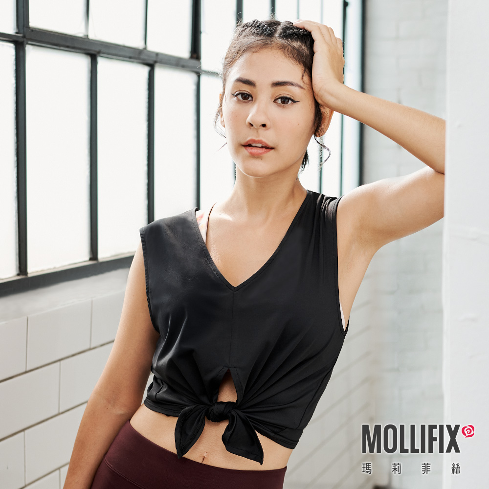MOLLIFIX 雙面穿綁結造型短版背心