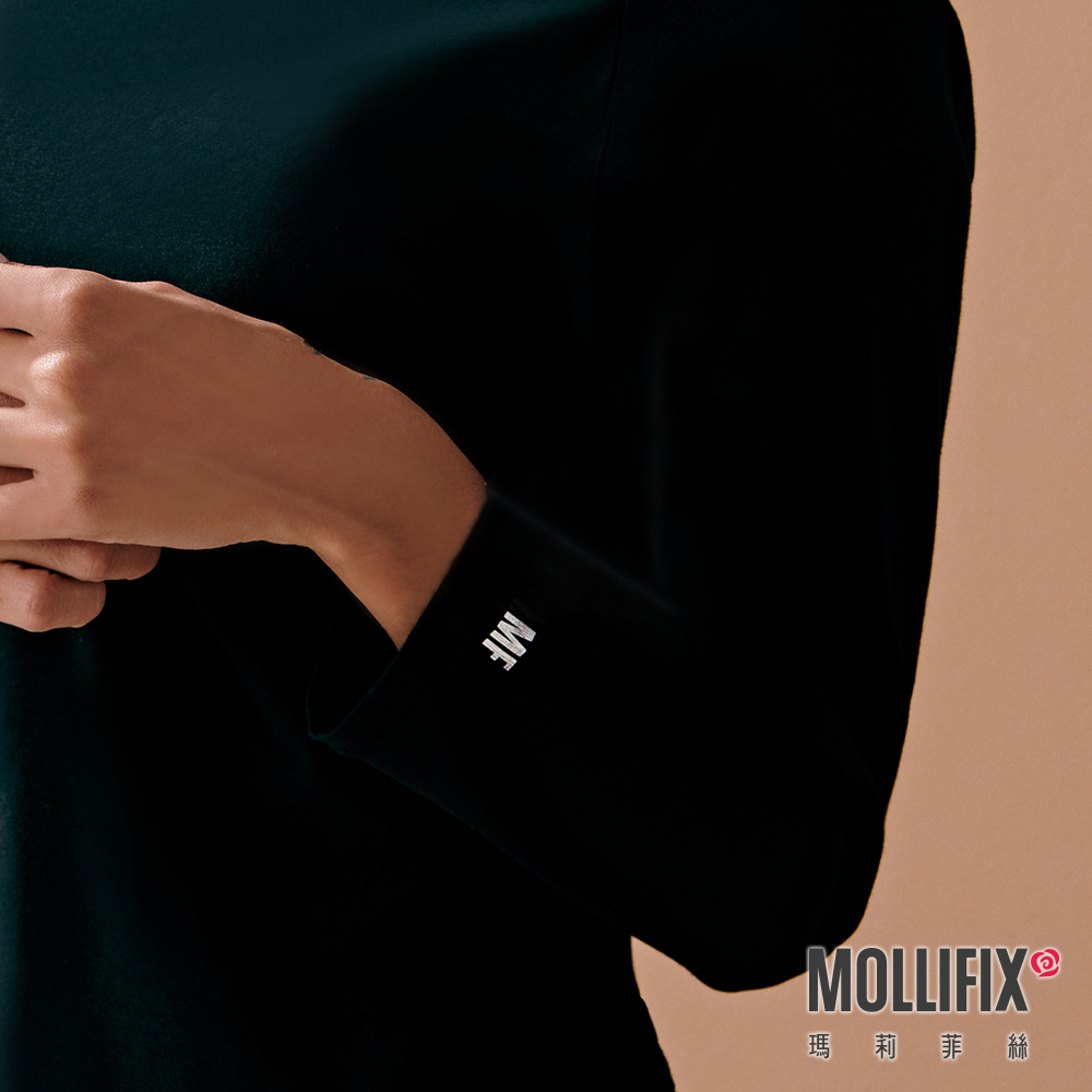 MOLLIFIX 後交疊垂墜7分袖上衣