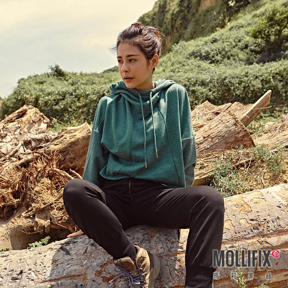 MOLLIFIX 線圈棉拼接連帽上衣