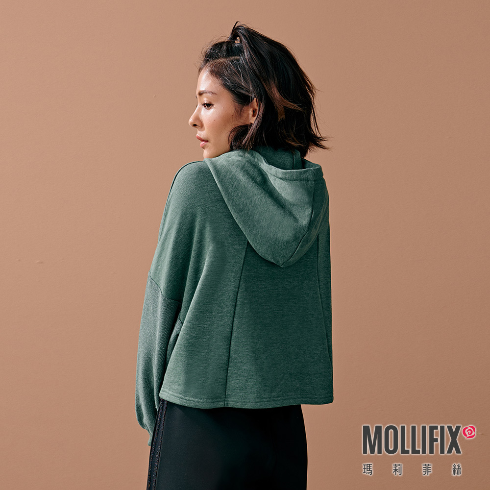 MOLLIFIX 線圈棉拼接連帽上衣