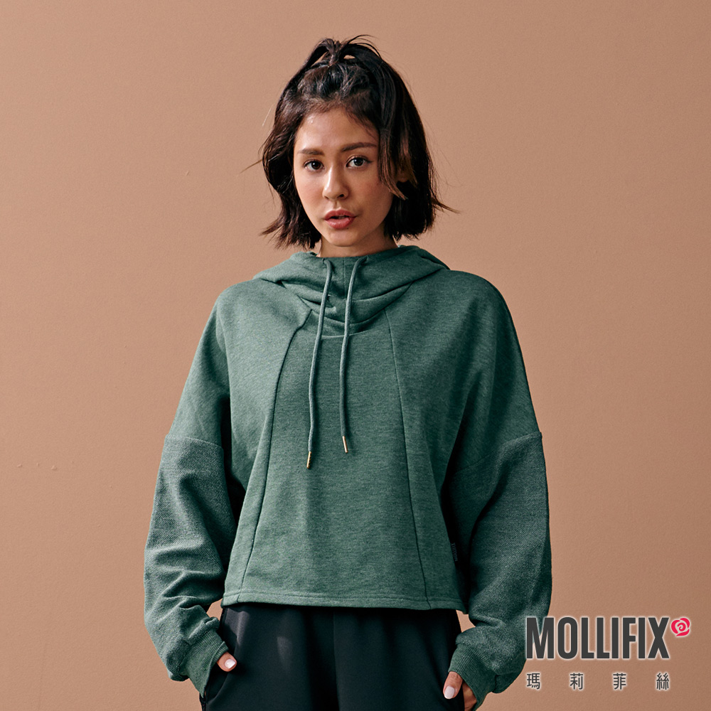 MOLLIFIX 線圈棉拼接連帽上衣